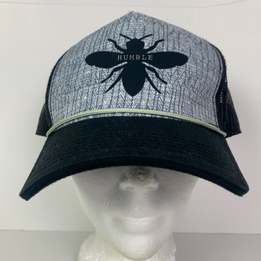 Prana Journeyman Trucker Hat Women's Adjustable Snapback Bee Humble Gray Organic